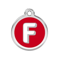 Red Dingo ID Tag F Alphabet Letter