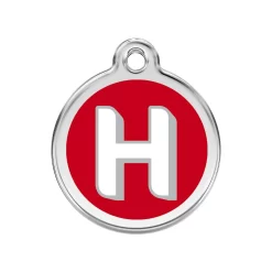 Red Dingo ID Tag H Alphabet Letter