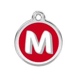 Red Dingo ID Tag M Alphabet Letter