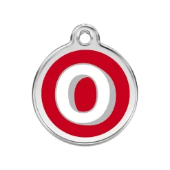 Red Dingo ID Tag O Alphabet Letter