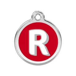 Red Dingo ID Tag R Alphabet Letter