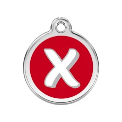 Red Dingo ID Tag X Alphabet Letter