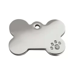 Red Dingo Diamante ID Tag Bone