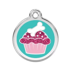 Red Dingo ID Tag Cupcake Glitter