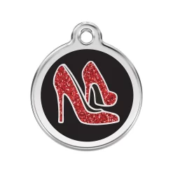 Red Dingo ID Tag Red Shoe Glitter