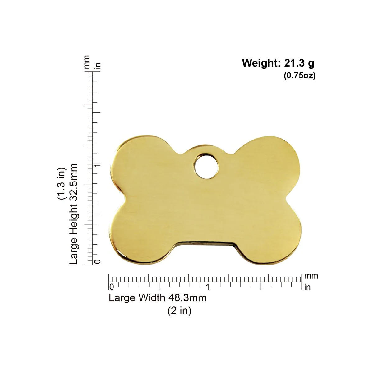 Red Dingo ID Tag Brass Bone - Image 6