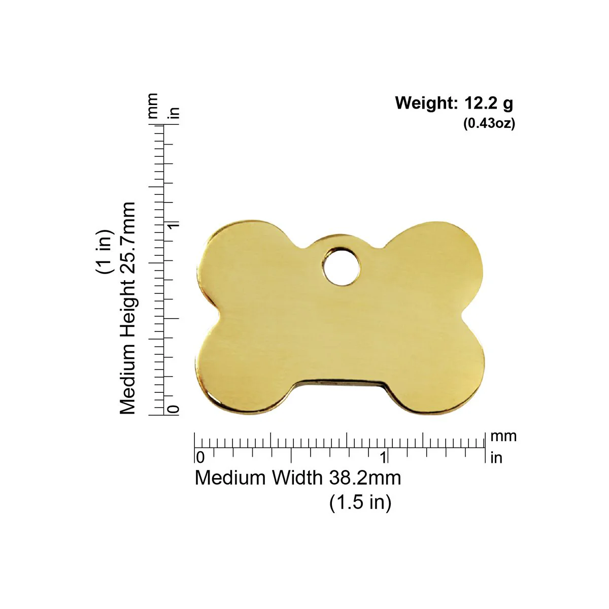 Red Dingo ID Tag Brass Bone - Image 5