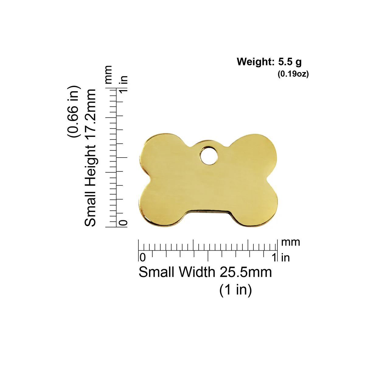 Red Dingo ID Tag Brass Bone - Image 4