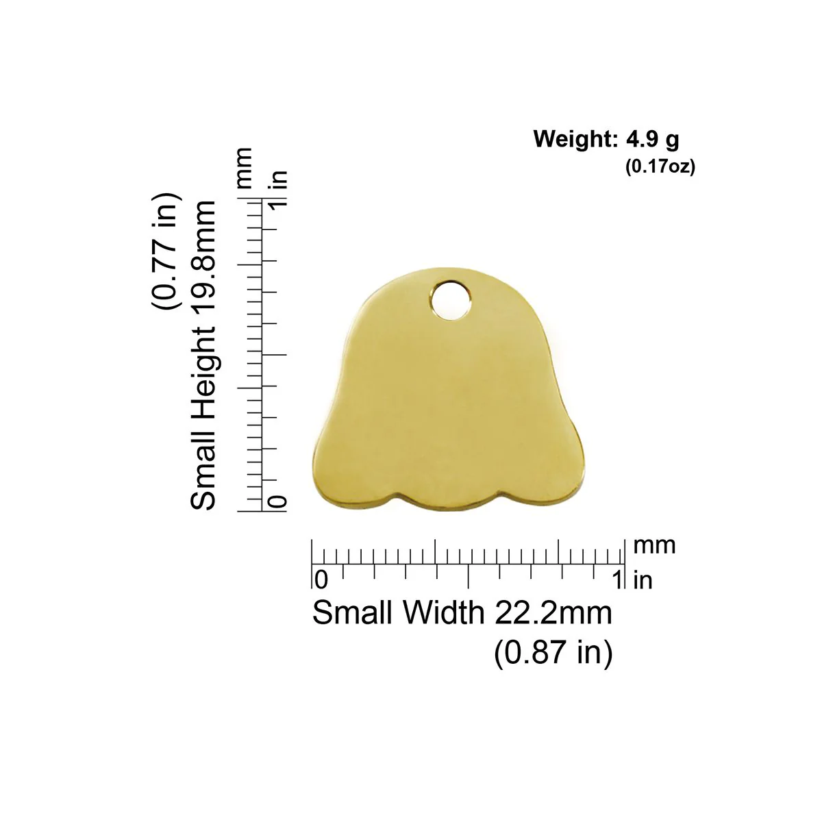 Red Dingo ID Tag Brass Dog Face - Image 2