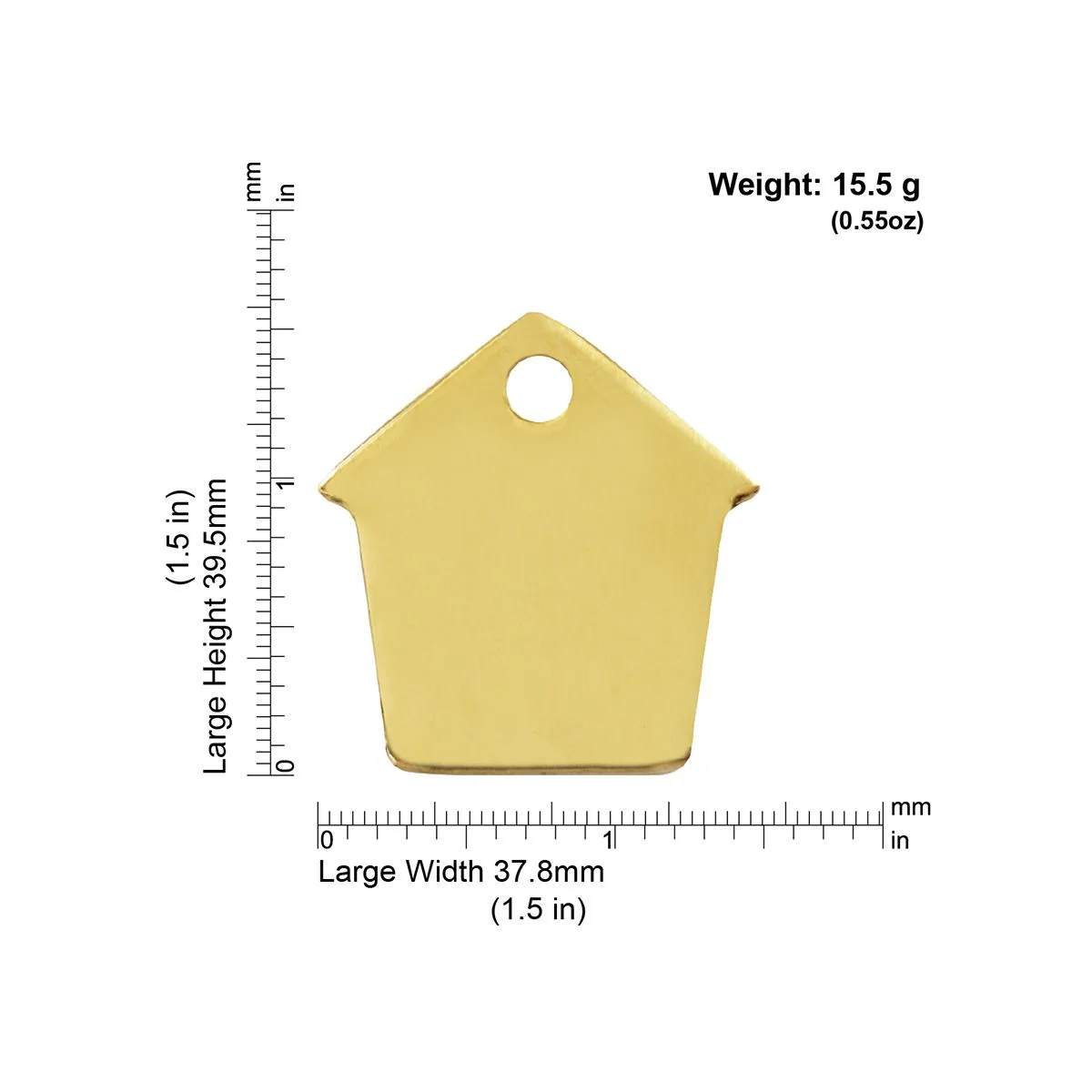 Red Dingo ID Tag Brass Dog House - Image 4