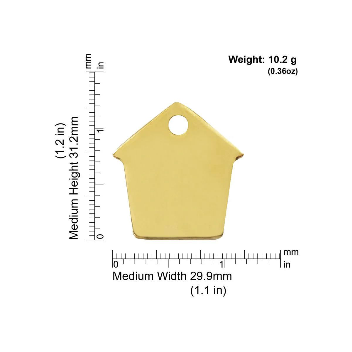 Red Dingo ID Tag Brass Dog House - Image 3