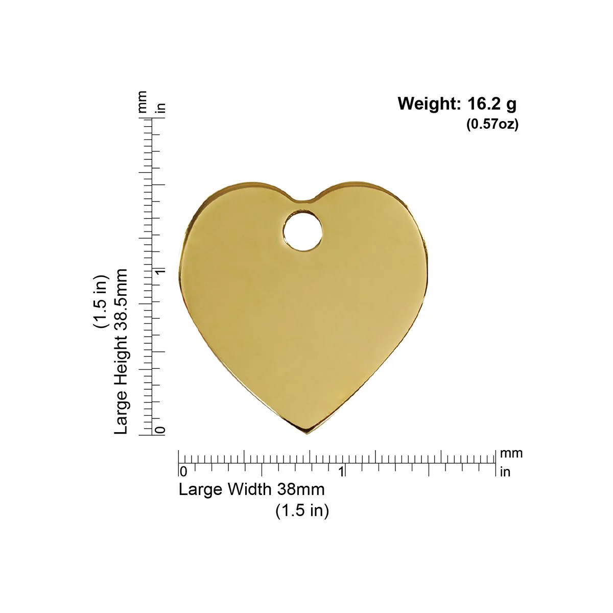 Red Dingo ID Tag Brass Heart - Image 4