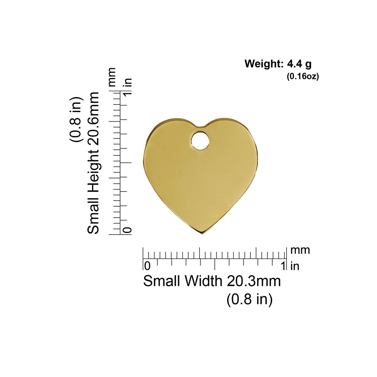 Red Dingo ID Tag Brass Heart - Image 2