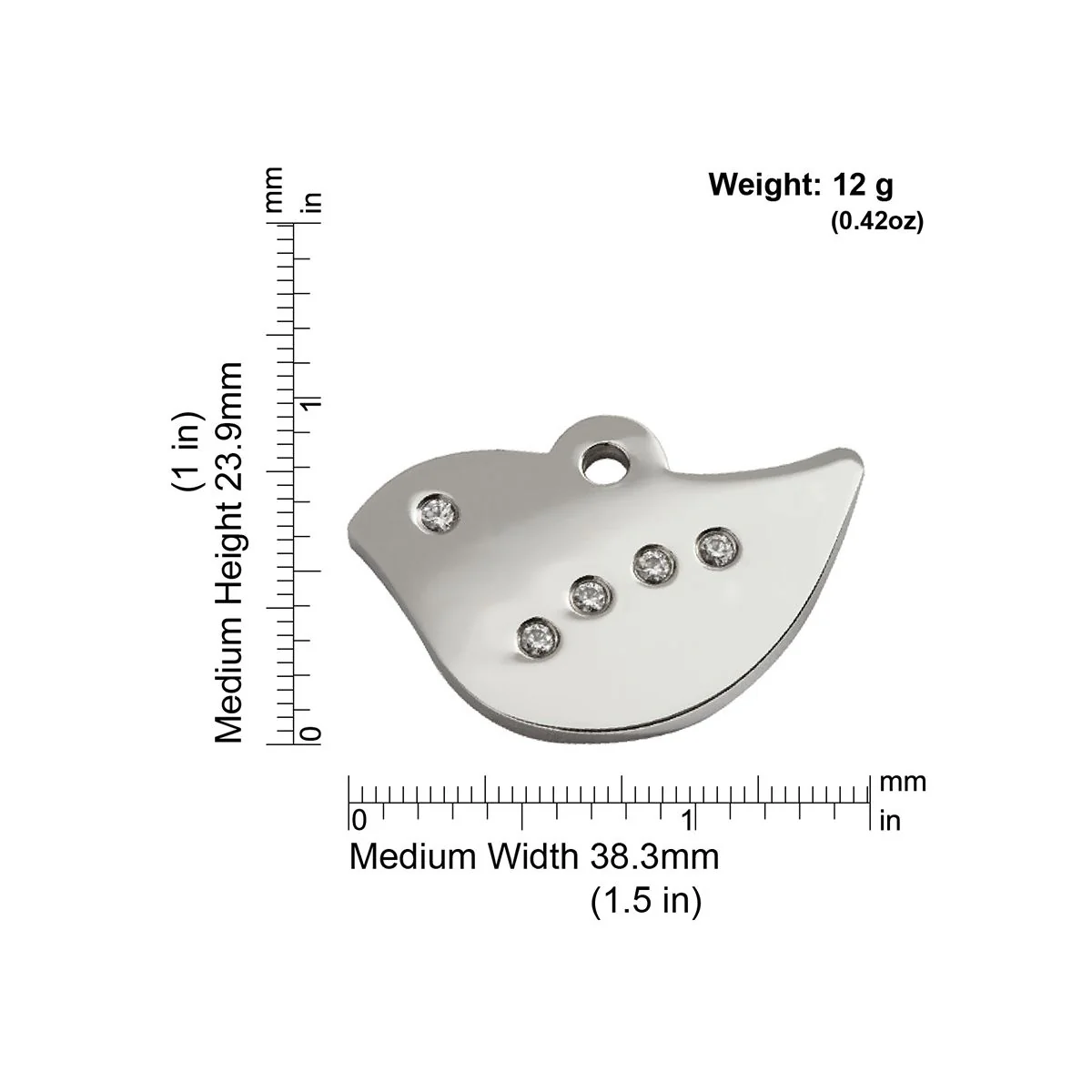 Red Dingo Diamante ID Tag Bird - Image 3