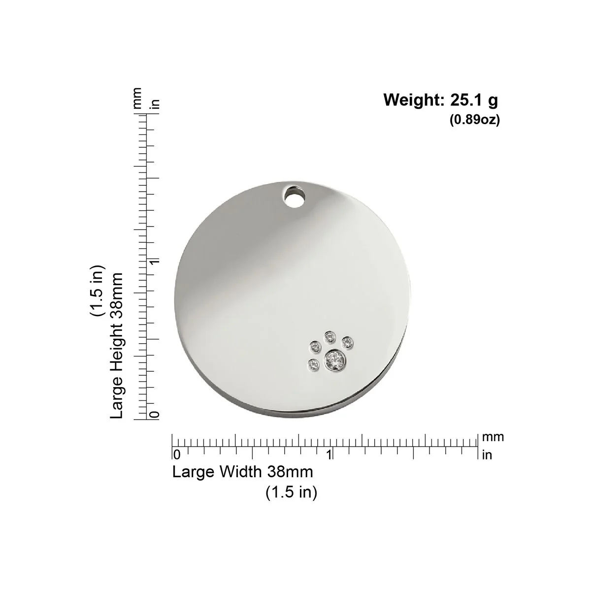 Red Dingo Diamante ID Tag Circle - Image 4