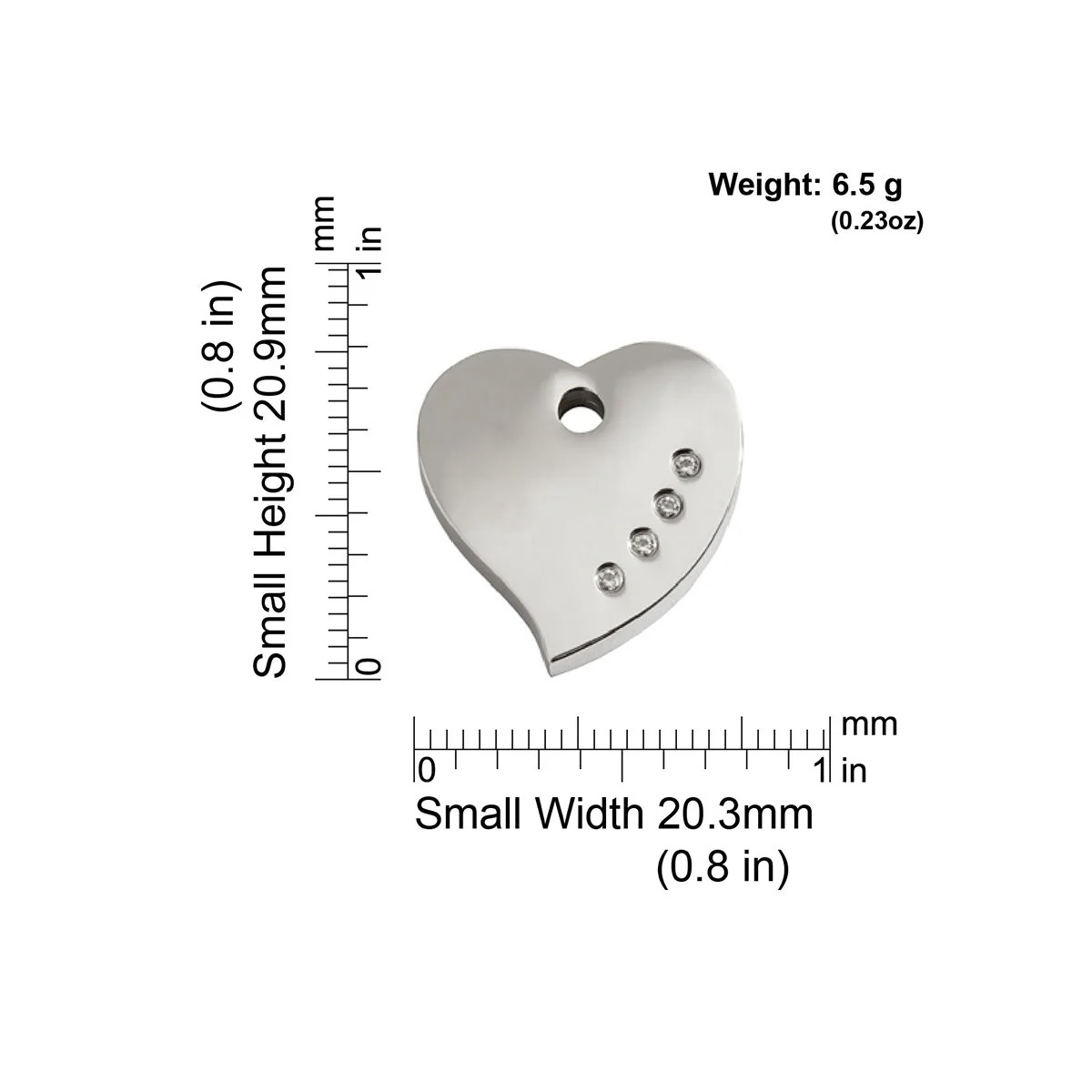 Red Dingo Diamante ID Tag Heart - Image 3
