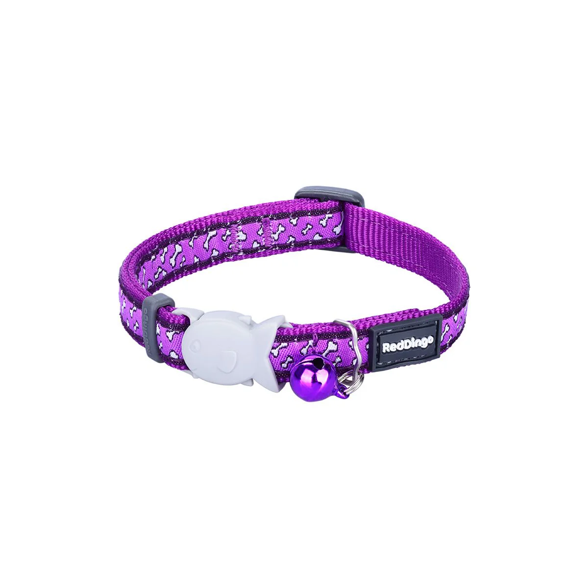 Red Dingo Cat Collar Flying Bones Purple - Image 3