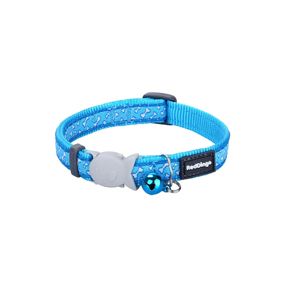 Red Dingo Cat Collar Flying Bones Turquoise - Image 3
