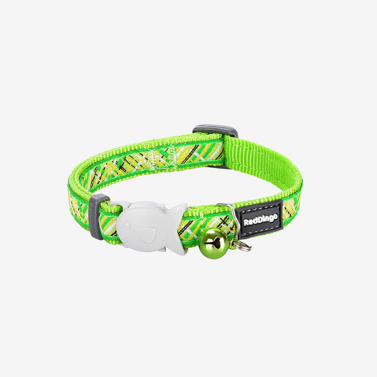 Red Dingo Cat Collar Flanno Lime Green - Image 4
