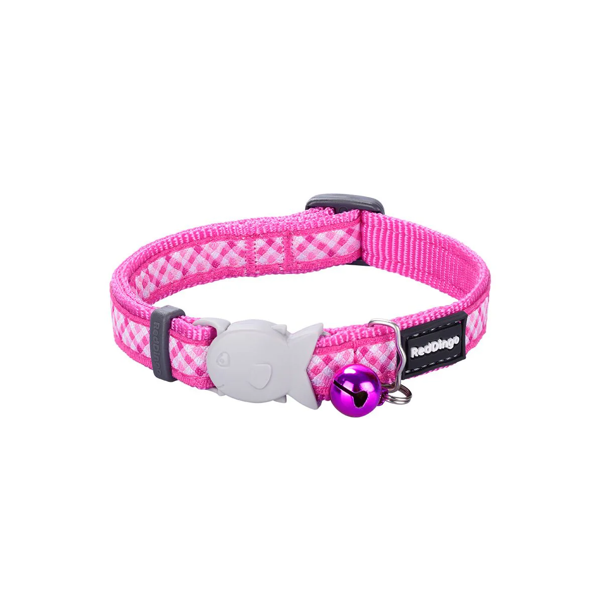 Red Dingo Cat Collar Gingham Hot Pink - Image 3