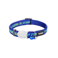 Red Dingo Cat Collar Paisley Blue With Green Dark Blue
