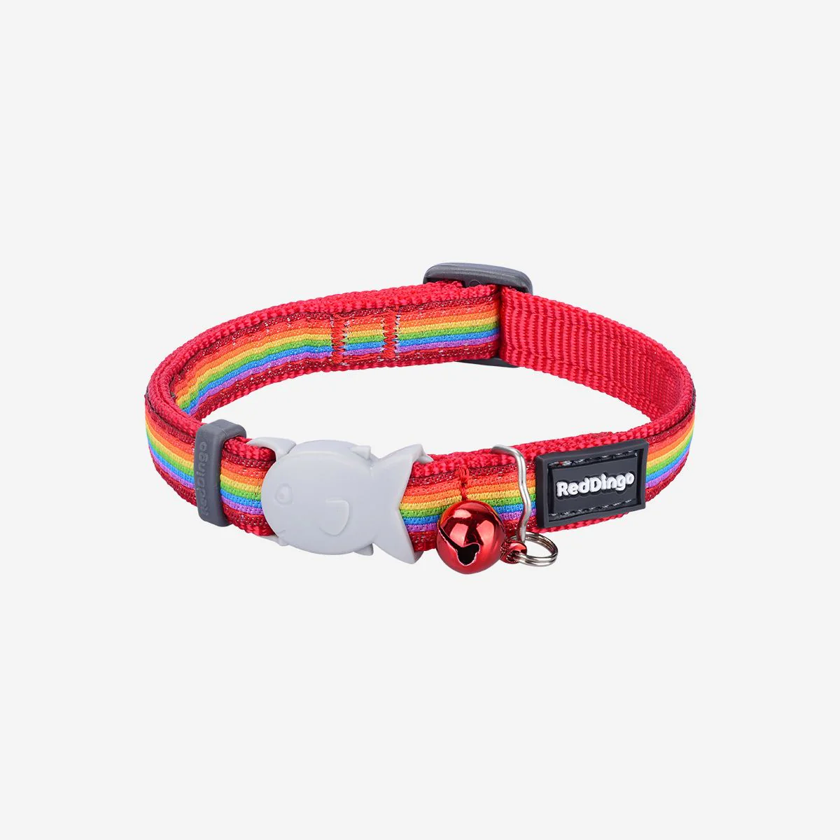 Red Dingo Cat Collar Rainbow Red - Image 4