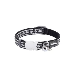 Red Dingo Cat Collar Reflective Fish Black