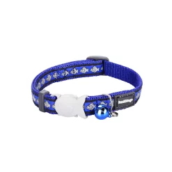 Red Dingo Cat Collar Reflective Fish Dark Blue