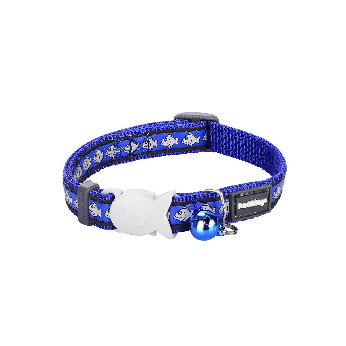 Red Dingo Cat Collar Reflective Fish Dark Blue