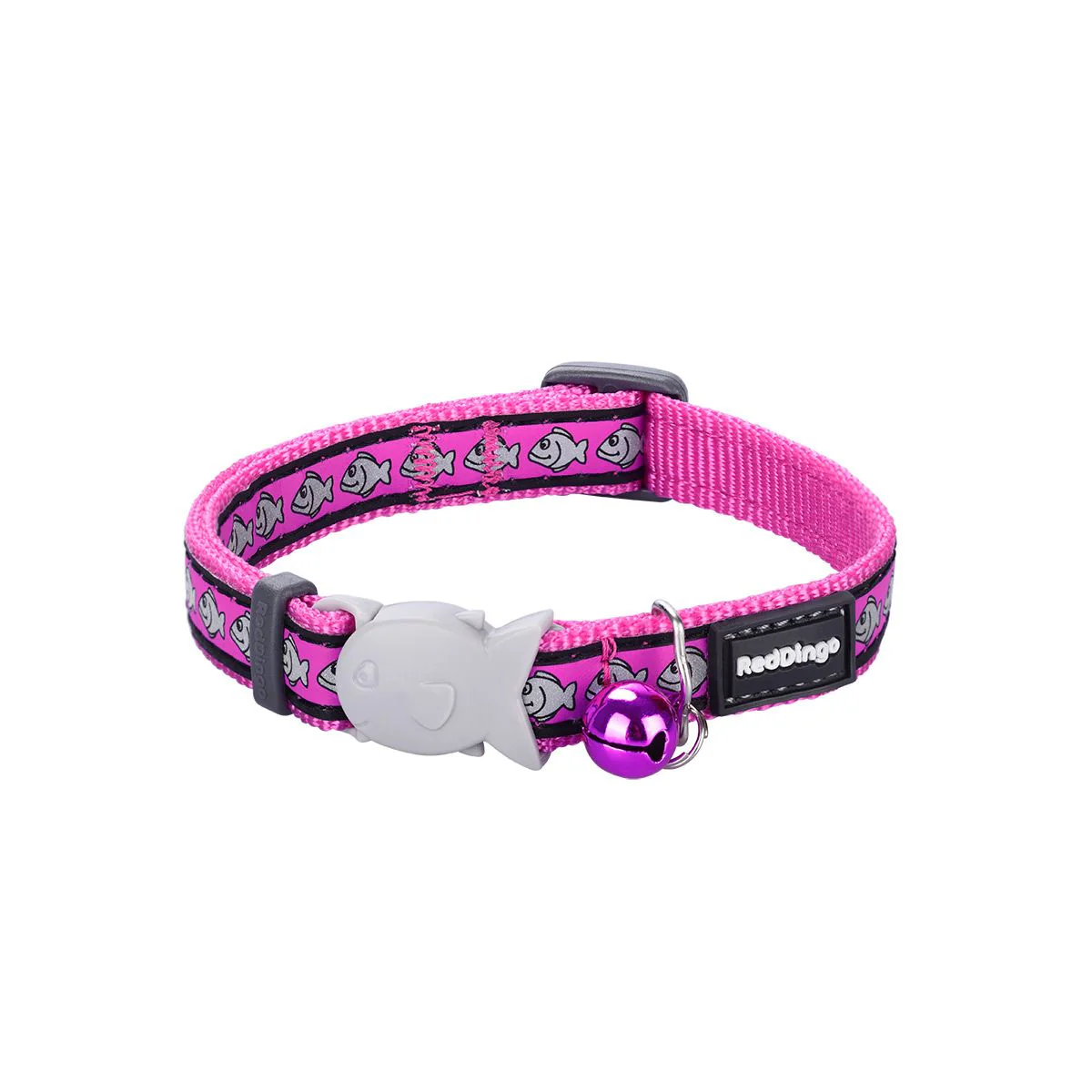 Red Dingo Cat Collar Reflective Fish Hot Pink - Image 3