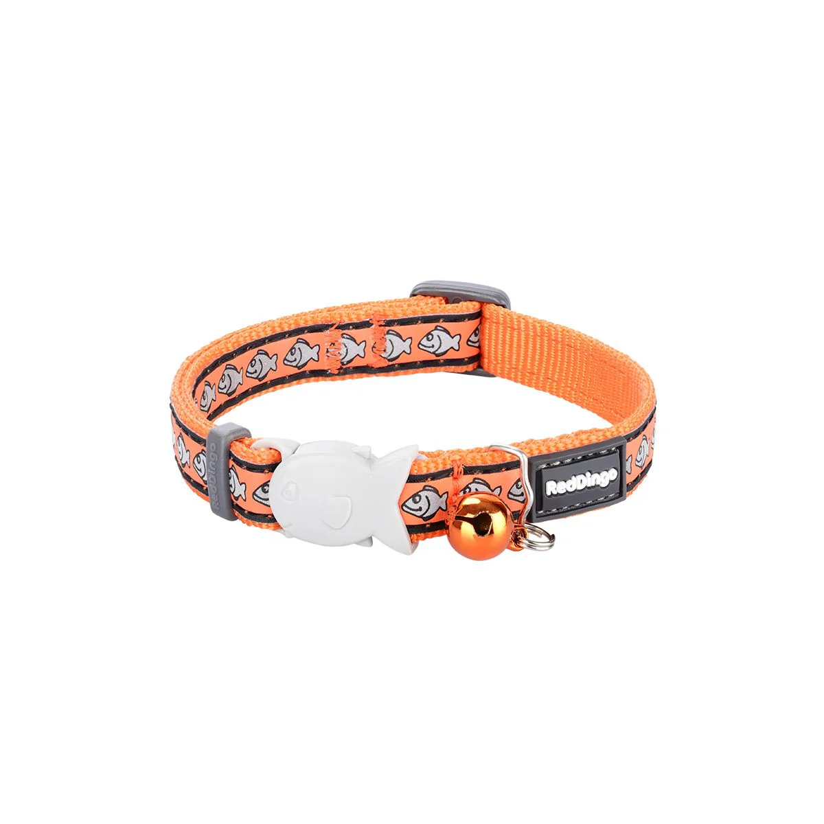 Red Dingo Cat Collar Reflective Fish Orange