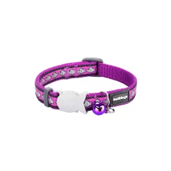 Red Dingo Cat Collar Reflective Fish Purple