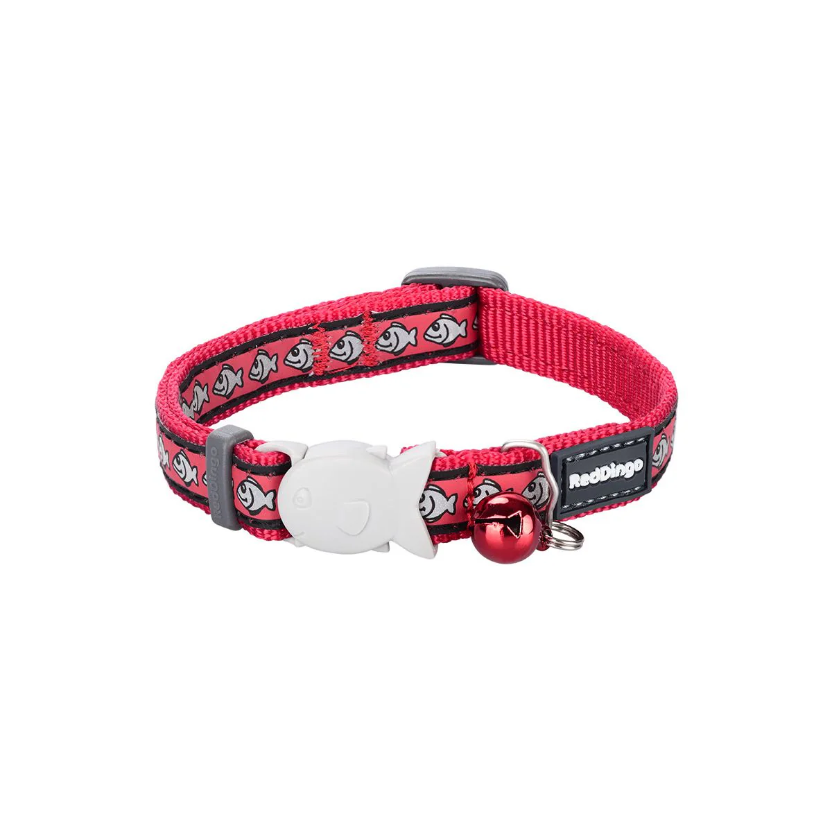 Red Dingo Cat Collar Reflective Fish Red - Image 3