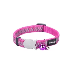 Red Dingo Cat Collar Reflective Ziggy Hot Pink