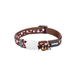 Red Dingo Cat Collar Pink Spots On Brown