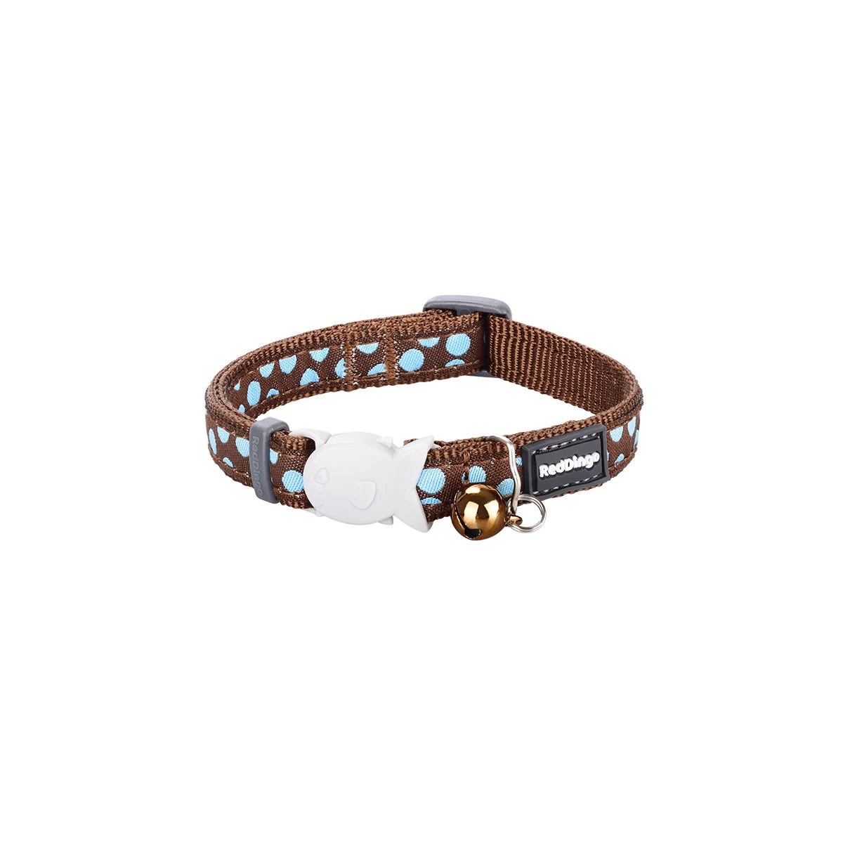 Red Dingo Cat Collar Blue Spots On Brown - Image 3