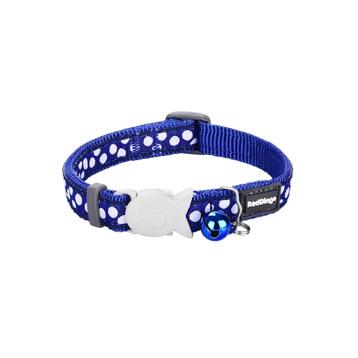 Red Dingo Cat Collar White Spots On Dark Blue - Image 3