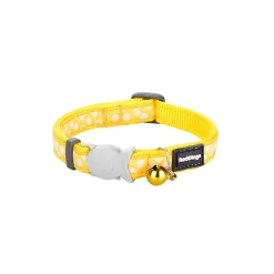 Red Dingo Cat Collar White Spots On Yellow