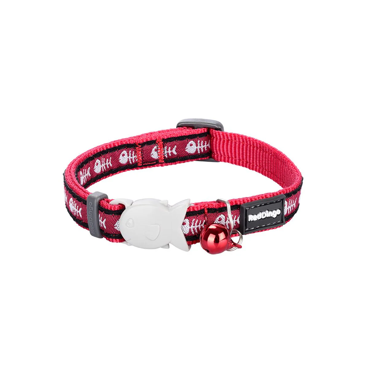 Red Dingo Cat Collar Fish Bone Red