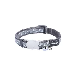 Red Dingo Cat Collar Stars Cool Grey