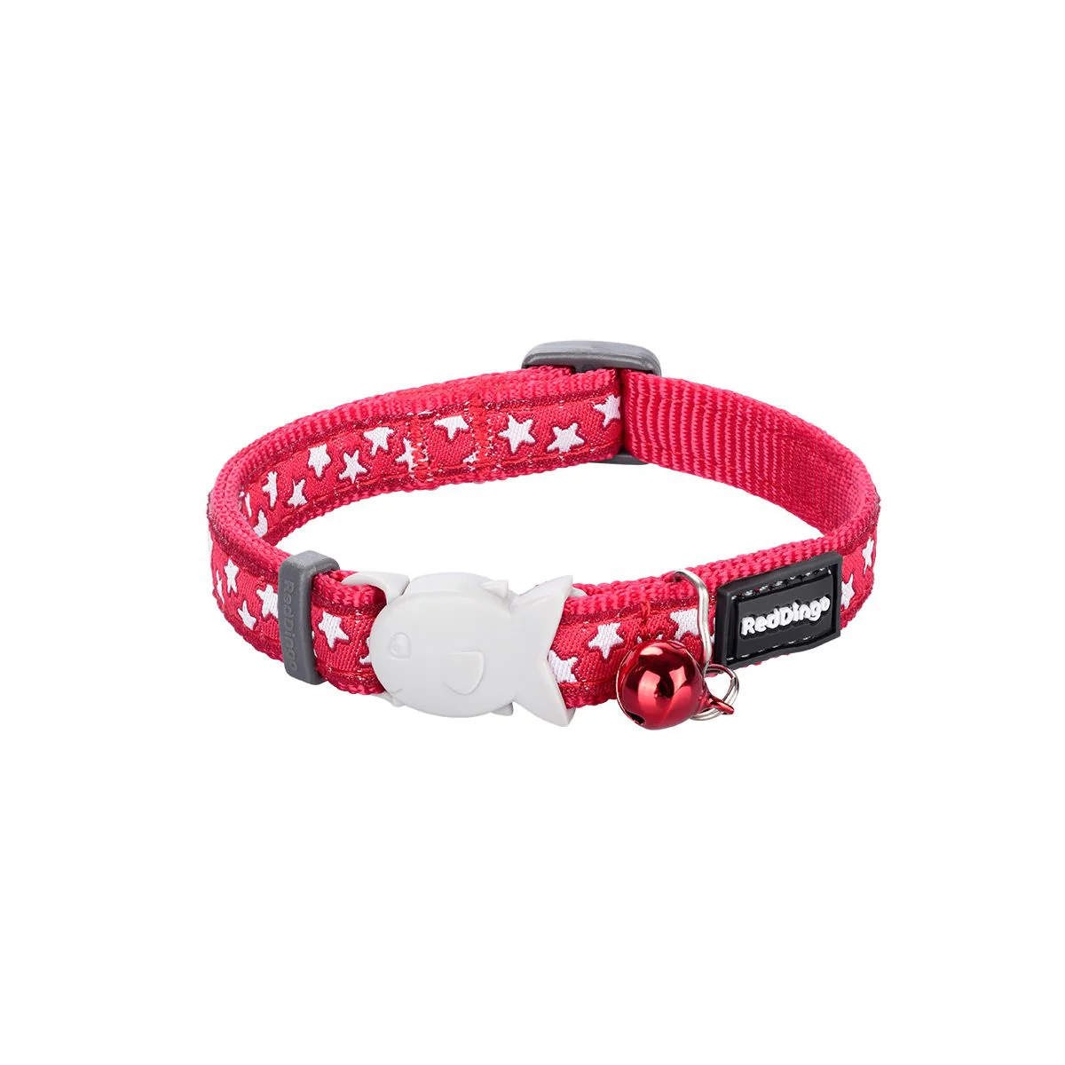 Red Dingo Cat Collar Stars White On Red