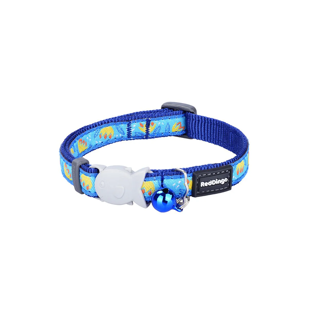 Red Dingo Cat Collar Tropical Dark Blue