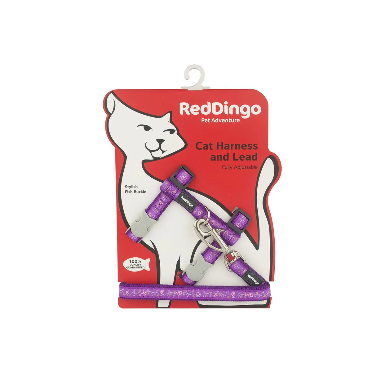 Red Dingo Cat Harness And Lead Butterfly Purple