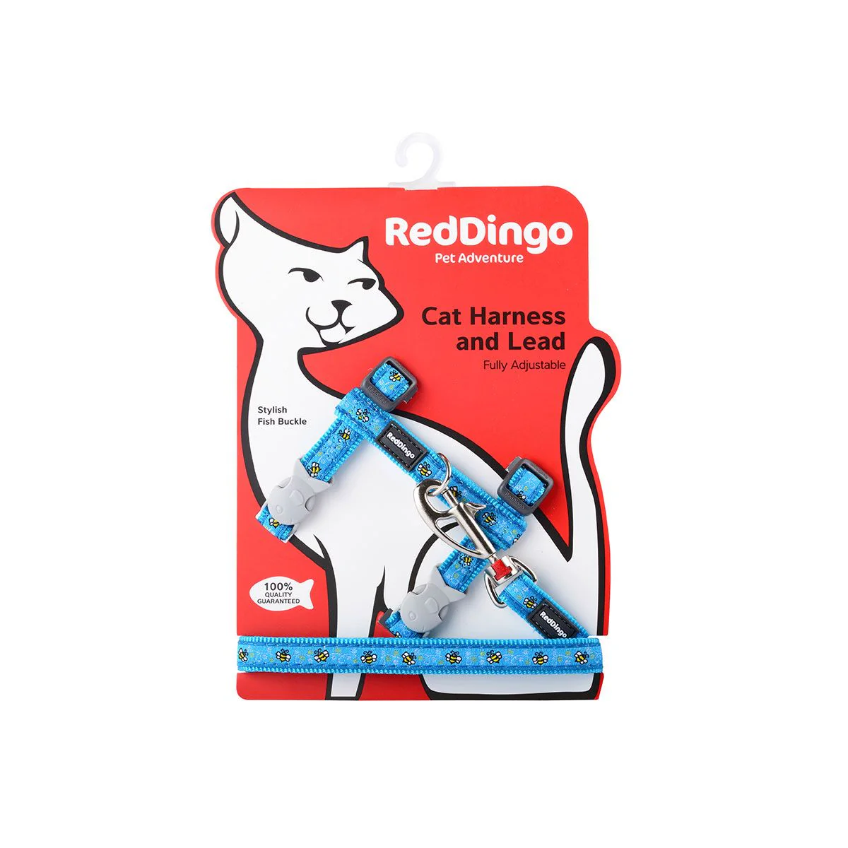 Red Dingo Cat Harness And Lead Bumble Bee Turquoise - Image 3