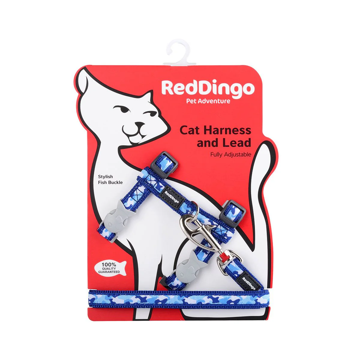 Red Dingo Cat Harness And Lead Camouflage Dark Blue - Image 3