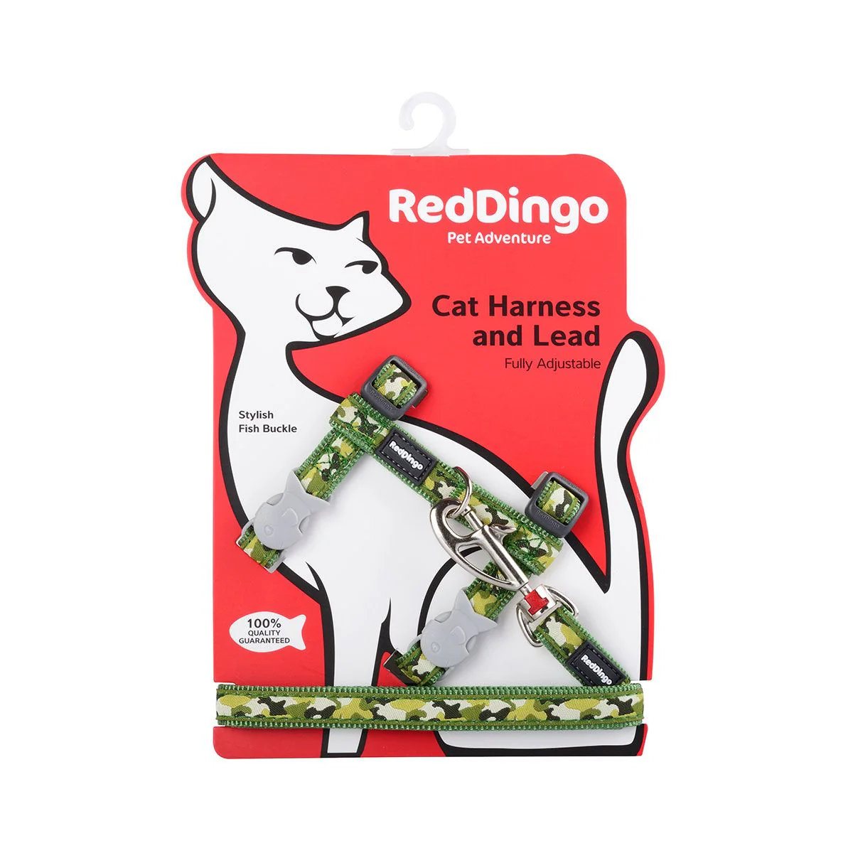 Red Dingo Cat Harness And Lead Camouflage Green - Image 3