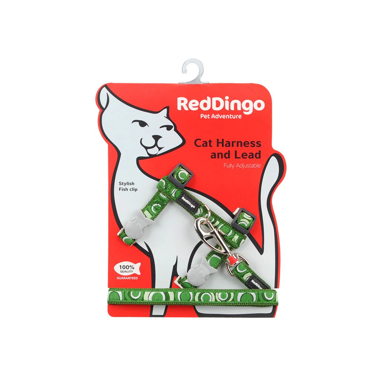 Red Dingo Cat Harness And Lead Circadelic Green - Image 3