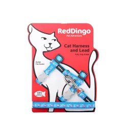 Red Dingo Cat Harness And Lead Flamingo Turquoise