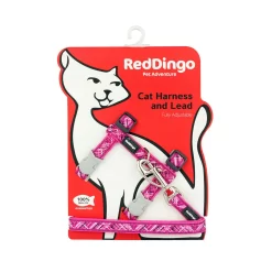 Red Dingo Cat Harness And Lead Flanno Hot Pink