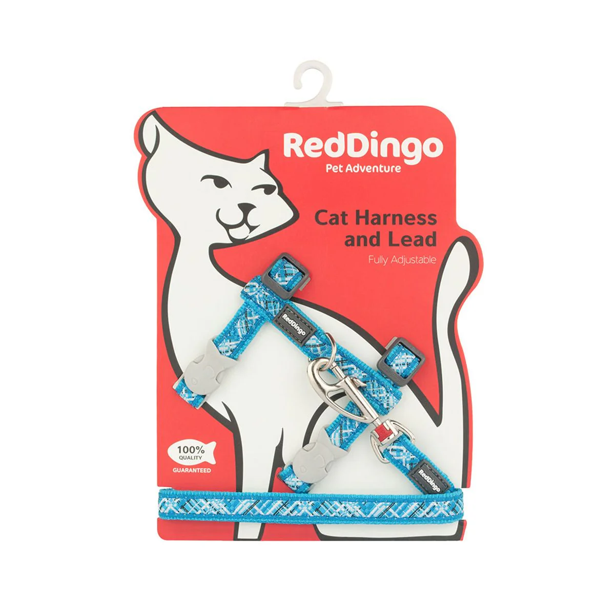 Red Dingo Cat Harness And Lead Flanno Turquoise